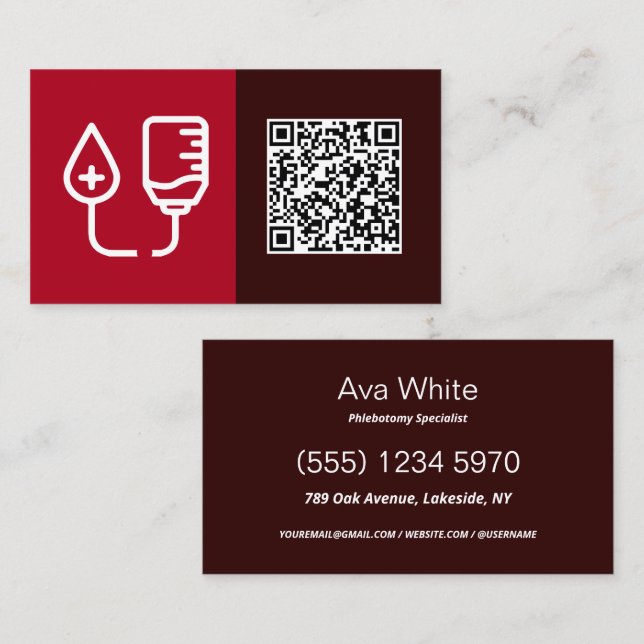 QR Phlebotomy Business Card (Front/Back)