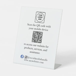 QR Promo Tabletop Display for Business Pedestal Sign