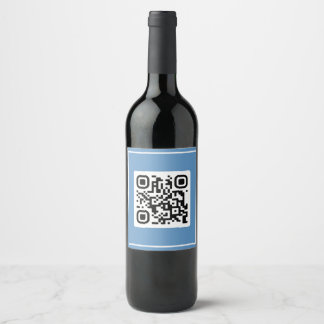 QR Proposal - Will You Marry Me? Blue Wine Label