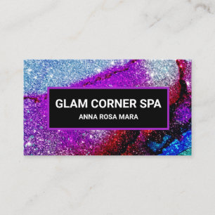 *~* QR Rainbow Glitter Glitz Glam Luxury Beauty Business Card