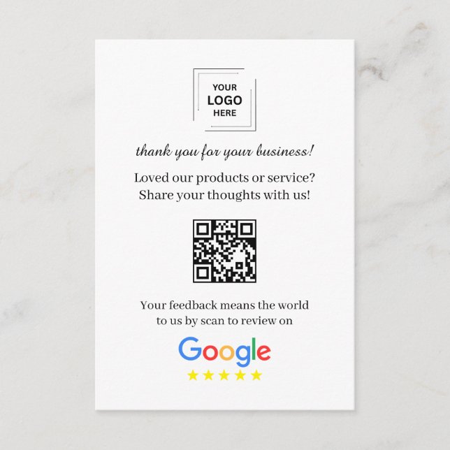 QR Review Request Marketing Insert Design (Front)