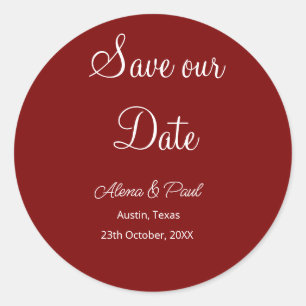 QR Save Our Date add photoname date black white Classic Round Sticker