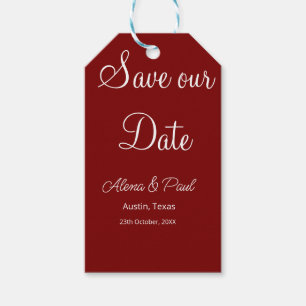 QR Save Our Date add photoname date black white Gift Tags