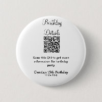 QR scan birthday party details modern 15 birthday