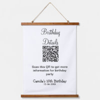 QR scan birthday party details modern 15 birthday