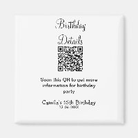 QR scan birthday party details modern 15 birthday
