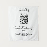 QR scan birthday party details modern 15 birthday