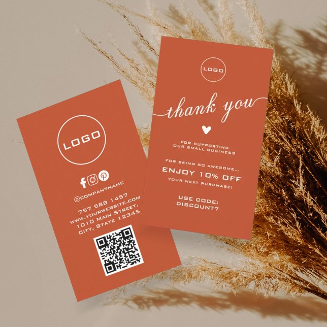 QR Scan Thank You | Discount Logo Business Card (Creator Uploaded)