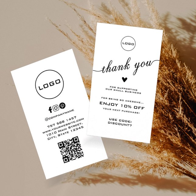 QR Scan Thank You | Discount Logo Business Card (Creator Uploaded)
