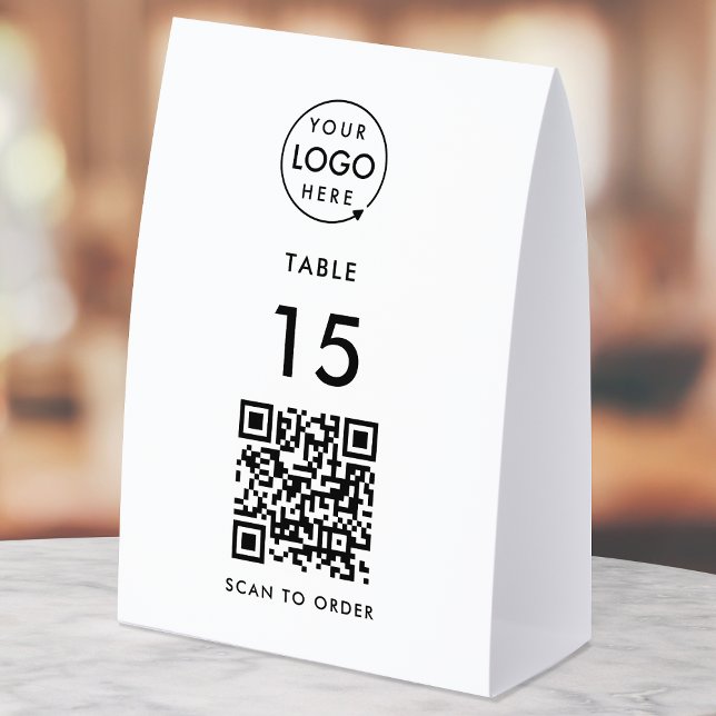 QR Table Tent Sign | Restaurant Cafe Scan to Order (Interactive "scan to order" QR code table signs for restaurants, bars, cafes & hospitality events.)