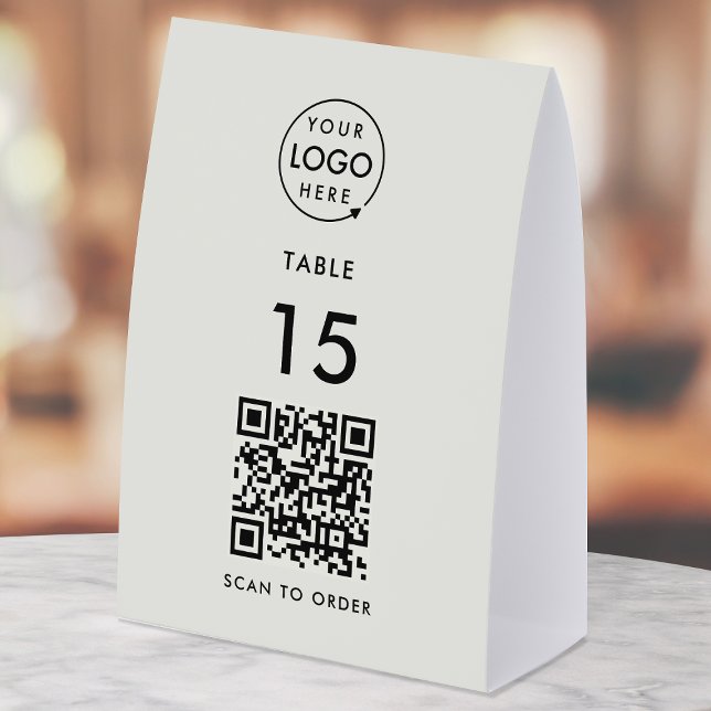 QR Table Tent Sign | Restaurant Cafe Scan to Order (Interactive "scan to order" QR code table signs for restaurants, bars, cafes & hospitality events.)