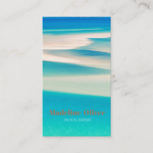 QR Travel Business Ocean Beach Sea Aqua Blue Card