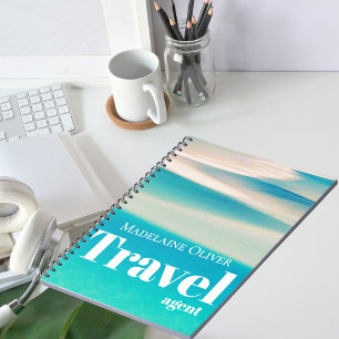 QR Travel Ocean Beach Sea Modern Blue Notebook