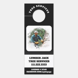 *~*  QR Tree Services  Man Lumber Jack Door Hanger