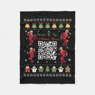 Qr Trump Dance Code President Dance Code Christmas Fleece Blanket