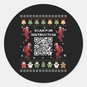 Qr Trump Dance Code President Scan For Instruction Classic Round Sticker