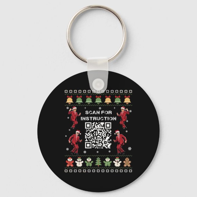 Qr Trump Dance Code President Scan For Instruction Key Ring (Front)