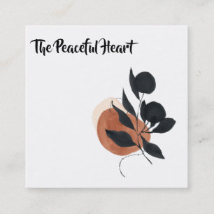 *~* QR Wabi Sabi Abstract Minimal Ink AR27 Simple  Square Business Card