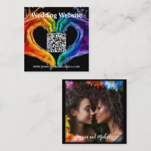 🌈❤️QR + Wedding DETAILS Heart of Pride wedding Enclosure Card