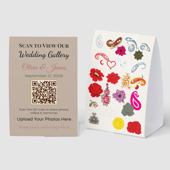 QR Wedding Table Sign | Share Memories Fast (Front/Back)