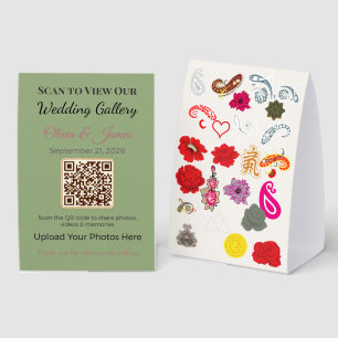QR Wedding Table Sign Share Memories Fast