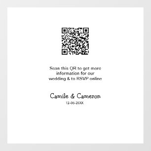 QR WEDDING WEBSITE add photoname date black white