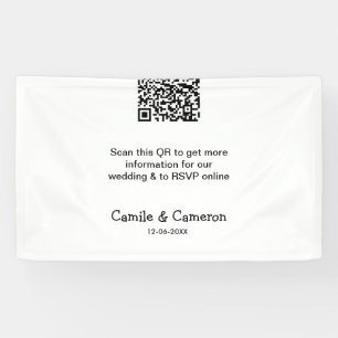 QR WEDDING WEBSITE add photoname date black white Banner