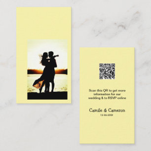 QR WEDDING WEBSITE add photoname date black white  Enclosure Card