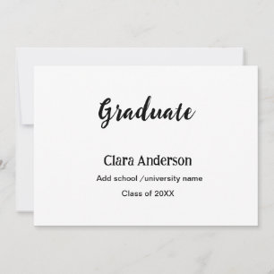 QR white black photo classic eleg graduation party Invitation