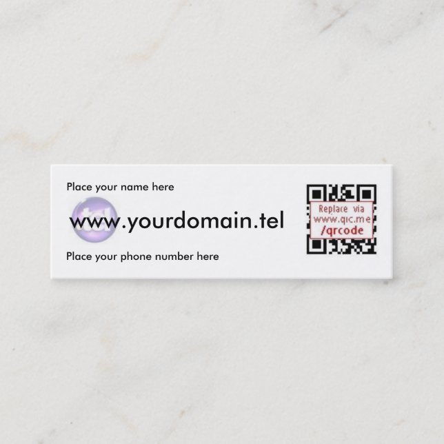 QRCode Business Card for .Tel Domains (Front)
