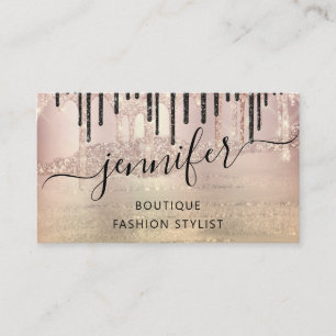  QRCode Logo Abstract Online Shop Rose Gold Grunge Business Card