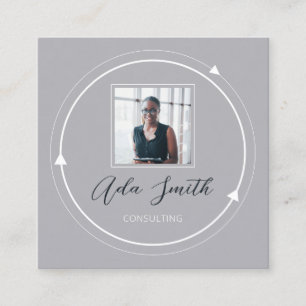 QRCode Logo Custom Custom Photo Circle Gray White Square Business Card