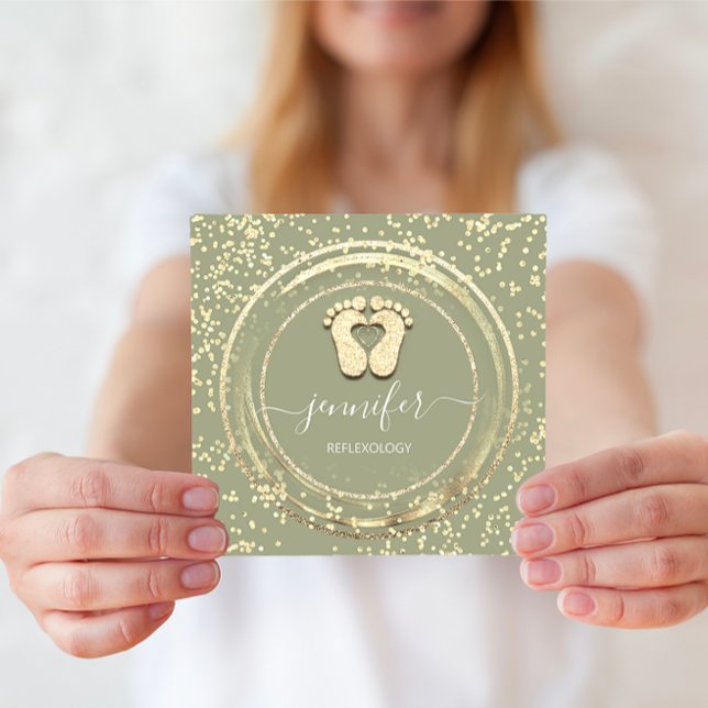 QRCode Logo Reflexology Foot Massage Feet Confetti Square Business Card (QRCode Logo Reflexology Foot Massage Feet Confetti Square Business Card)