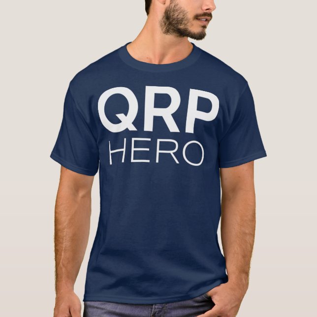 QRP Hero HAM Radio Low Power Q-code Mobile Base T-Shirt (Front)