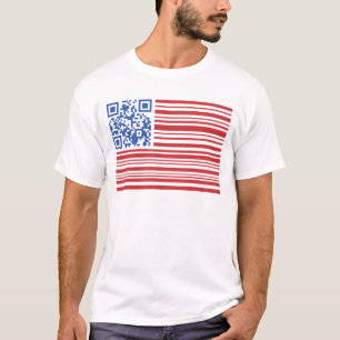 QSA- USA FLAG -QR CODE  by QRAZY Q T-Shirt