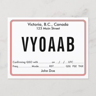 QSL Card Retro Rounded Border