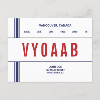 QSL Card Retro Stylised Stripe