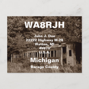 QSL Postcards HAM Radio Ops Abandoned Train Car