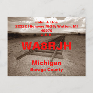 QSL Postcards HAM Radio Ops RR Train Tracks End