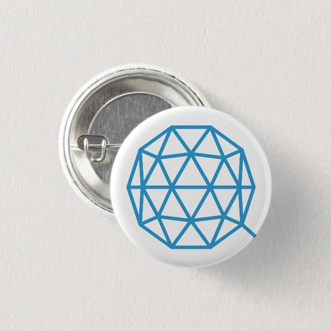 QTUM Round Button (White) (Front & Back)