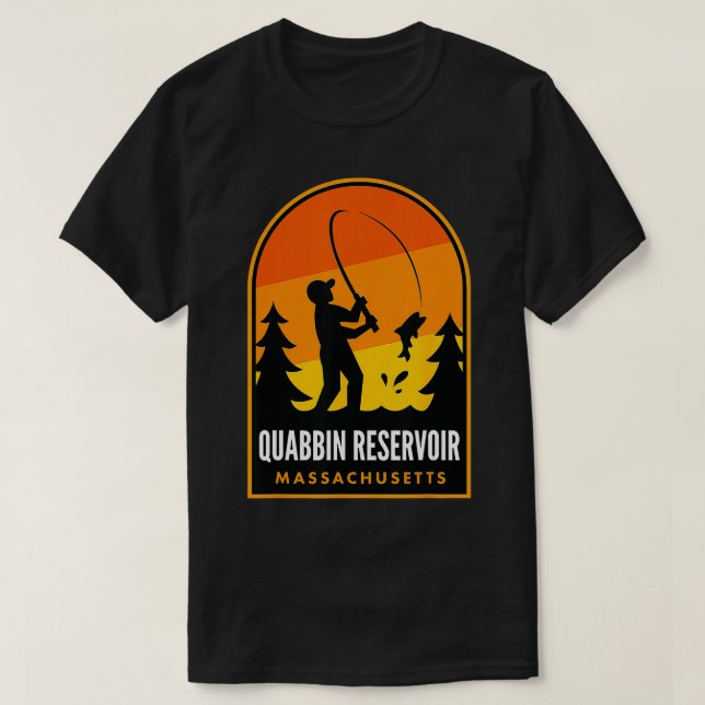 Quabbin Reservoir Massachusetts Fishing  T-Shirt (Design Front)