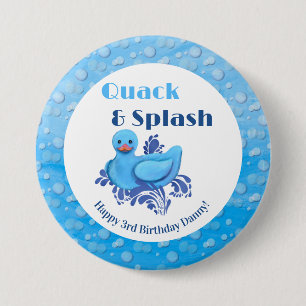 Quack and Splash Duck 3rd Birthday 7.5 Cm Round Badge