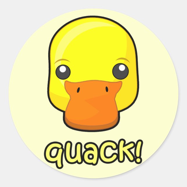 Quack! Duck Classic Round Sticker (Front)