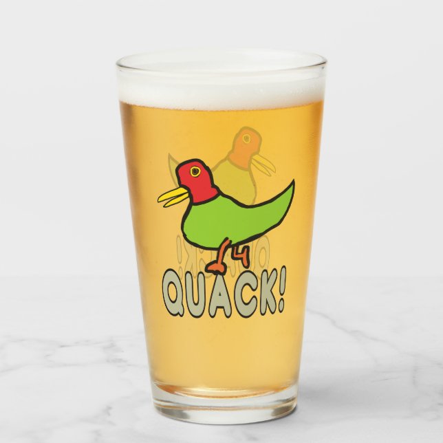 Quack Duck Quacking Glass (Front Filled)