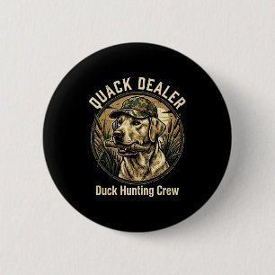 Quack Er Funny Duck Hunting Labrador Retriever Dog 6 Cm Round Badge