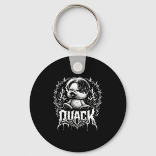 Quack funny metal duck dark humour animal meme  key ring