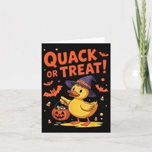 Quack Or Treat Funny Rubber Duck Duckie Halloween Card