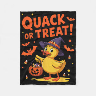 Quack Or Treat Funny Rubber Duck Duckie Halloween  Fleece Blanket