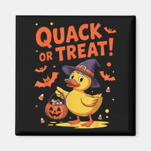 Quack Or Treat Funny Rubber Duck Duckie Halloween Magnet