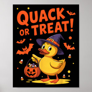 Quack Or Treat Funny Rubber Duck Duckie Halloween  Poster